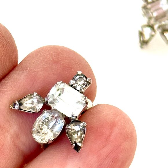Vintage Rhinestone Earrings - Picture 2 of 7